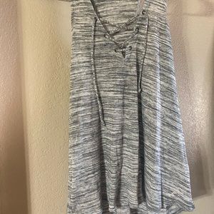 Gray tie up tank top